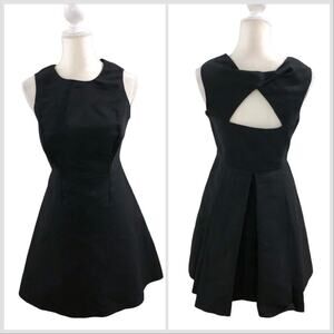 Coast Couture Open Back Bustle Fit and Flare LBD Black Dress